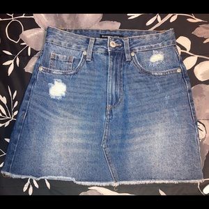 Jean Skirt Slight Rips